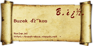 Buzek Ákos névjegykártya