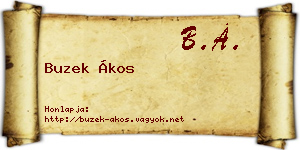 Buzek Ákos névjegykártya