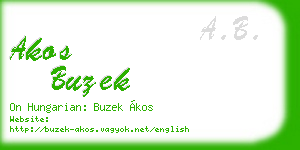 akos buzek business card