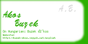 akos buzek business card